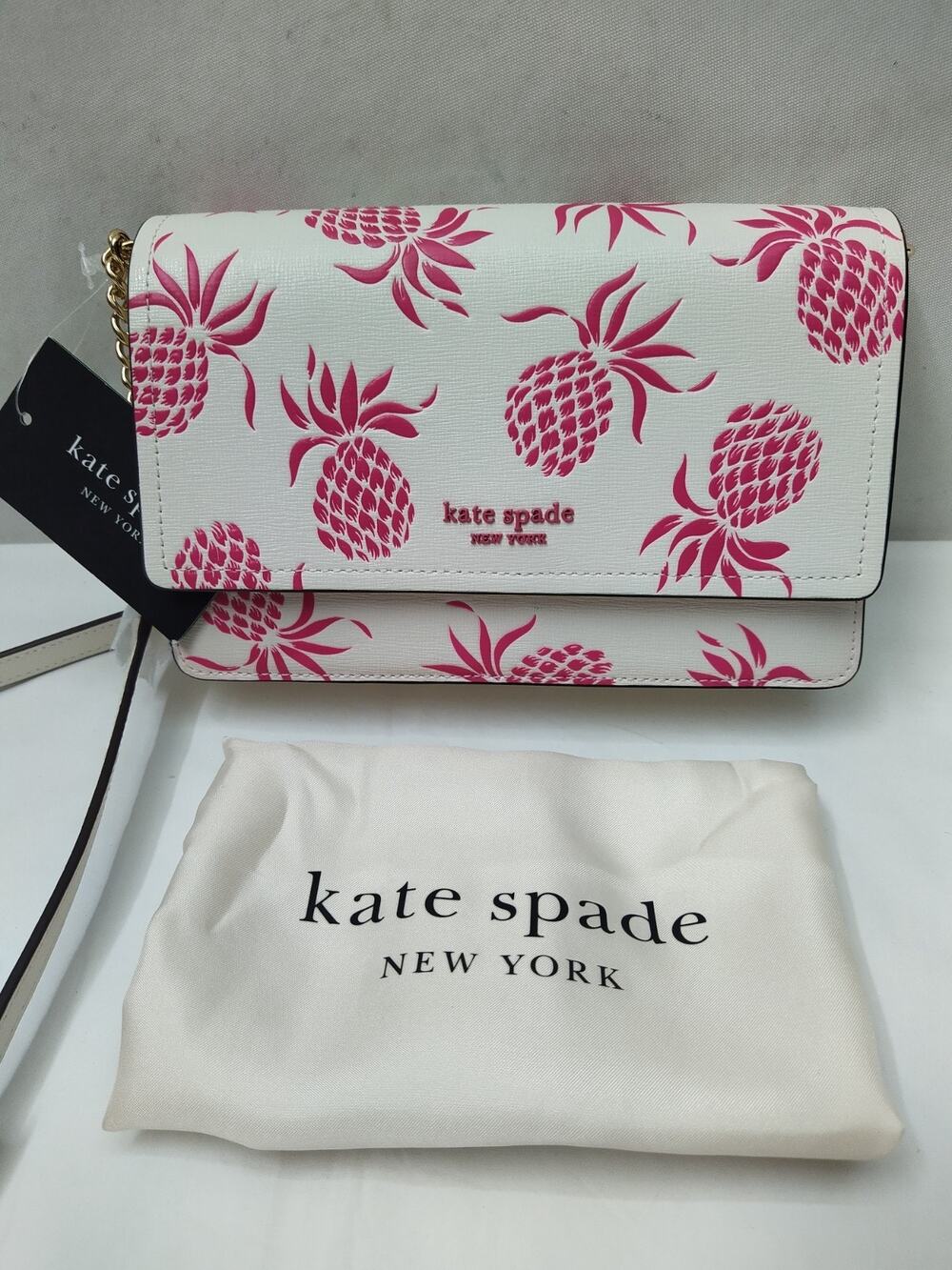 Kate Spade Morgan Cream Multicolor Leather Pineapples Crossbody Bag - NWT - Picture 1 of 16
